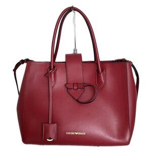 EMPORIO ARMANI - Bordeaux Leather Tote Bag